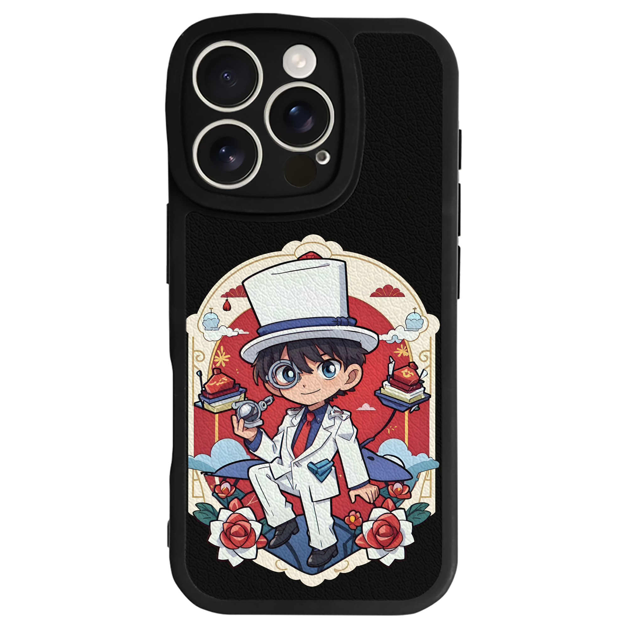 （画像用） 名探偵コナン くろば かいと Detective Conan Kuroba Kaito 【iPhone 16シリーズ対応】シリコンスマホケース（レザー調） 材質：シリコン